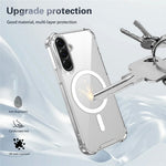 Clear Magnetic Case for Samsung Galaxy S26+ Airbag Shockproof 2.0mm TPU + PC Phone Cover