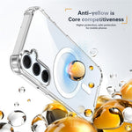 Clear Magnetic Case for Samsung Galaxy S25+  /  S24+ Airbag Shockproof 2.0mm TPU + PC Phone Cover