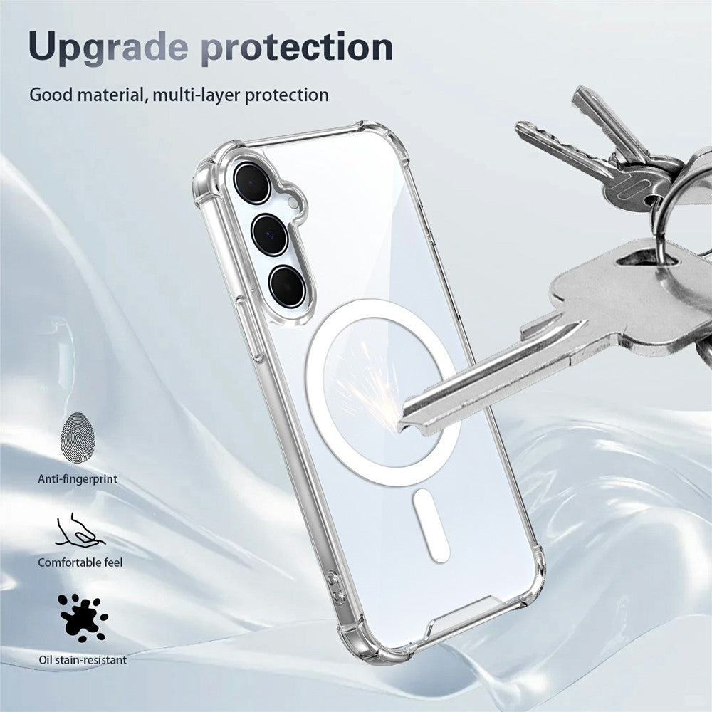 Clear Magnetic Case for Samsung Galaxy S25+  /  S24+ Airbag Shockproof 2.0mm TPU + PC Phone Cover