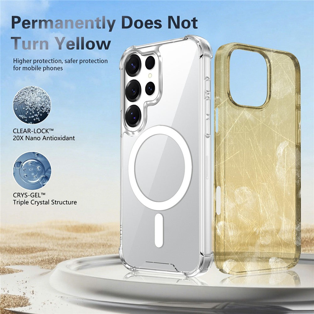 Genomskinligt magnetiskt skal till Samsung Galaxy S25 Ultra Airbag Stötsäkert 2.0mm TPU + PC-mobilskal