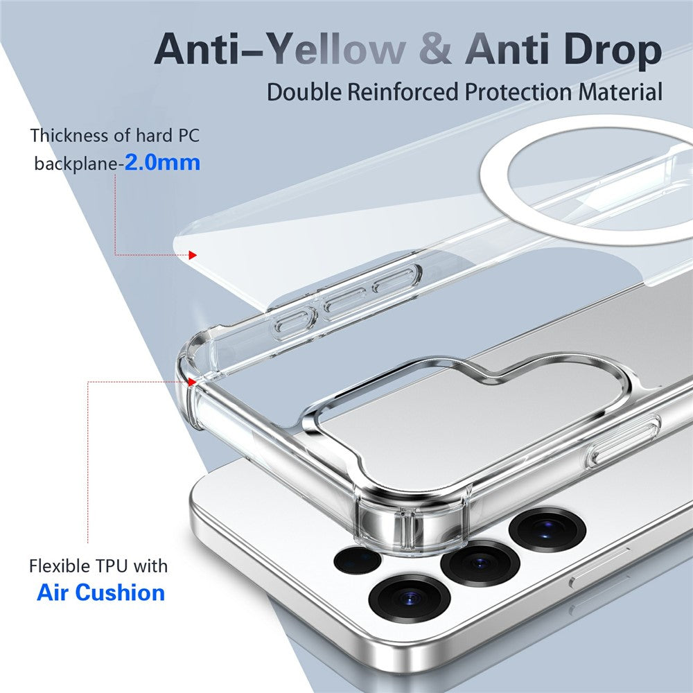 Genomskinligt magnetiskt skal till Samsung Galaxy S25 Ultra Airbag Stötsäkert 2.0mm TPU + PC-mobilskal
