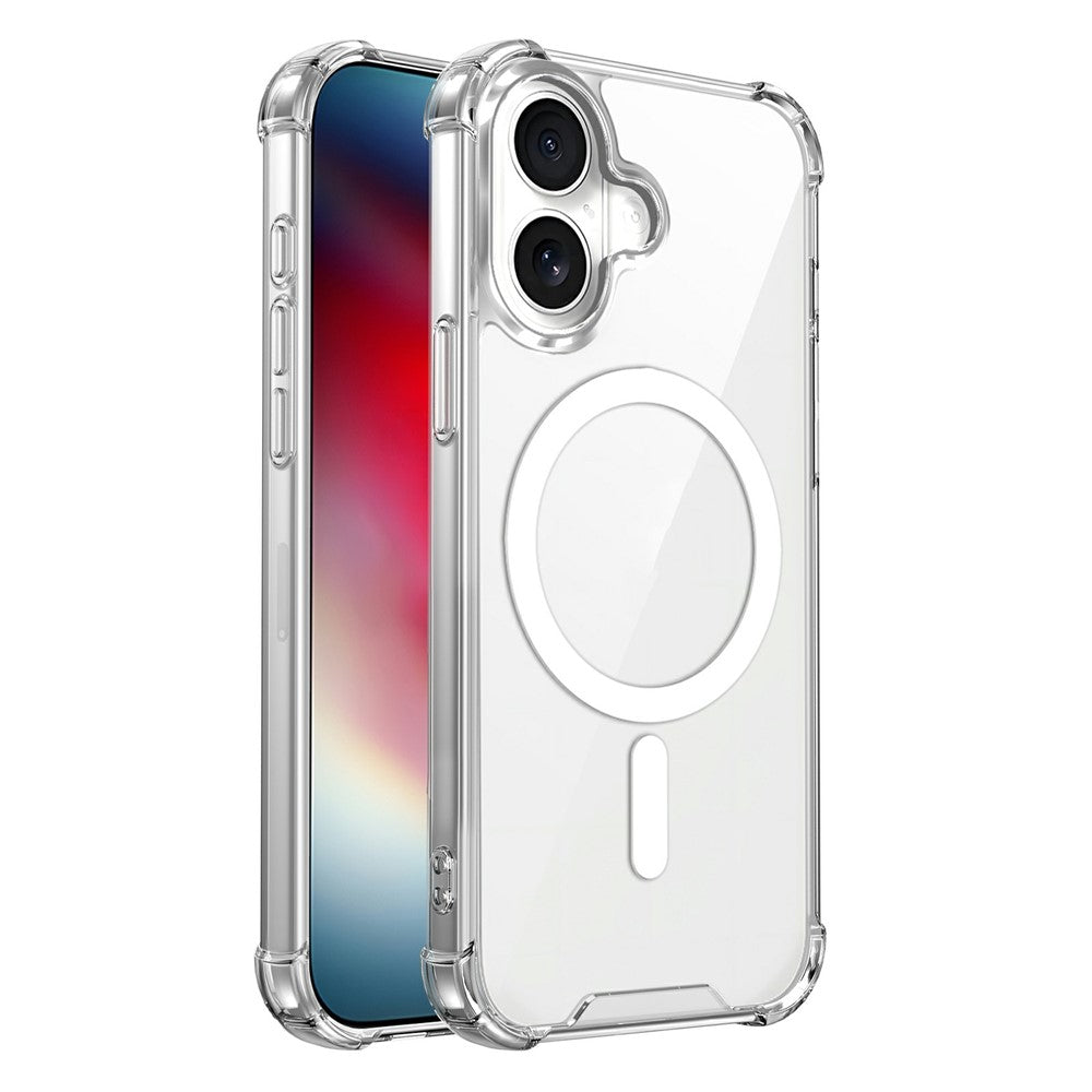 Clear Magnetic Case for iPhone 17 Airbag Shockproof 2.0mm TPU + PC Phone Cover