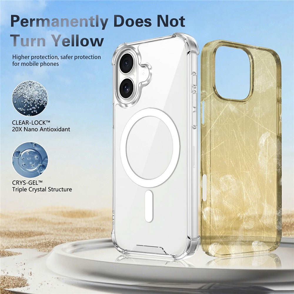 Clear Magnetic Case for iPhone 17 Airbag Shockproof 2.0mm TPU + PC Phone Cover
