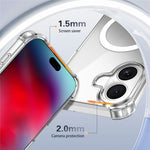 Clear Magnetic Case for iPhone 17 Airbag Shockproof 2.0mm TPU + PC Phone Cover