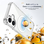 Clear Magnetic Case for iPhone 17 Airbag Shockproof 2.0mm TPU + PC Phone Cover