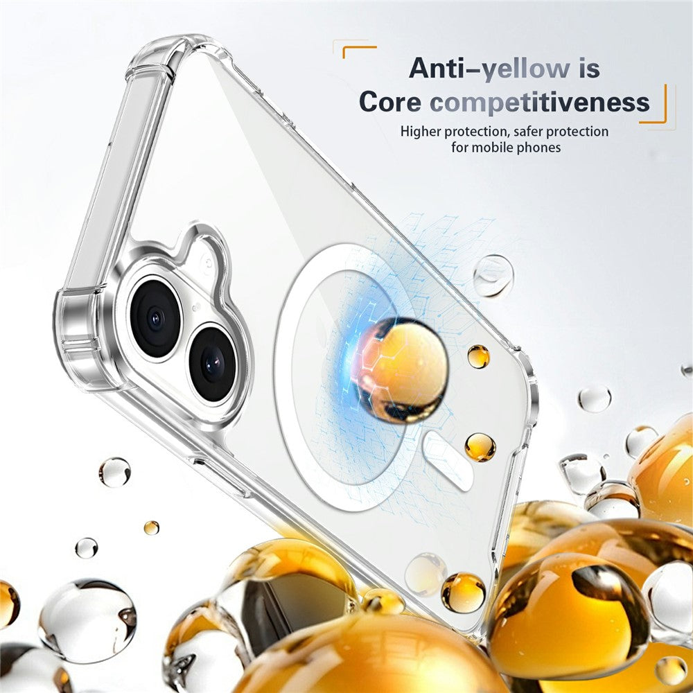 Clear Magnetic Case for iPhone 17 Airbag Shockproof 2.0mm TPU + PC Phone Cover