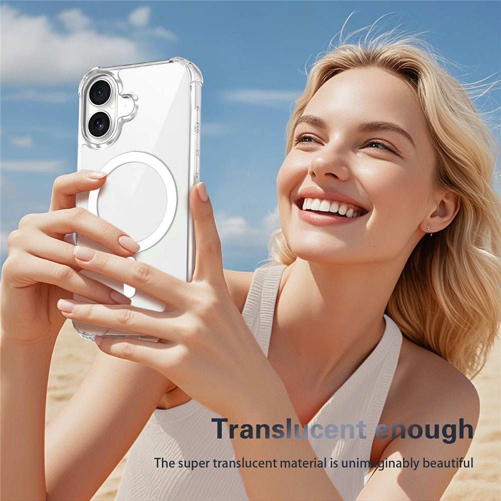 Clear Magnetic Case for iPhone 17 Airbag Shockproof 2.0mm TPU + PC Phone Cover
