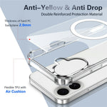 Clear Magnetic Case for iPhone 17 Airbag Shockproof 2.0mm TPU + PC Phone Cover
