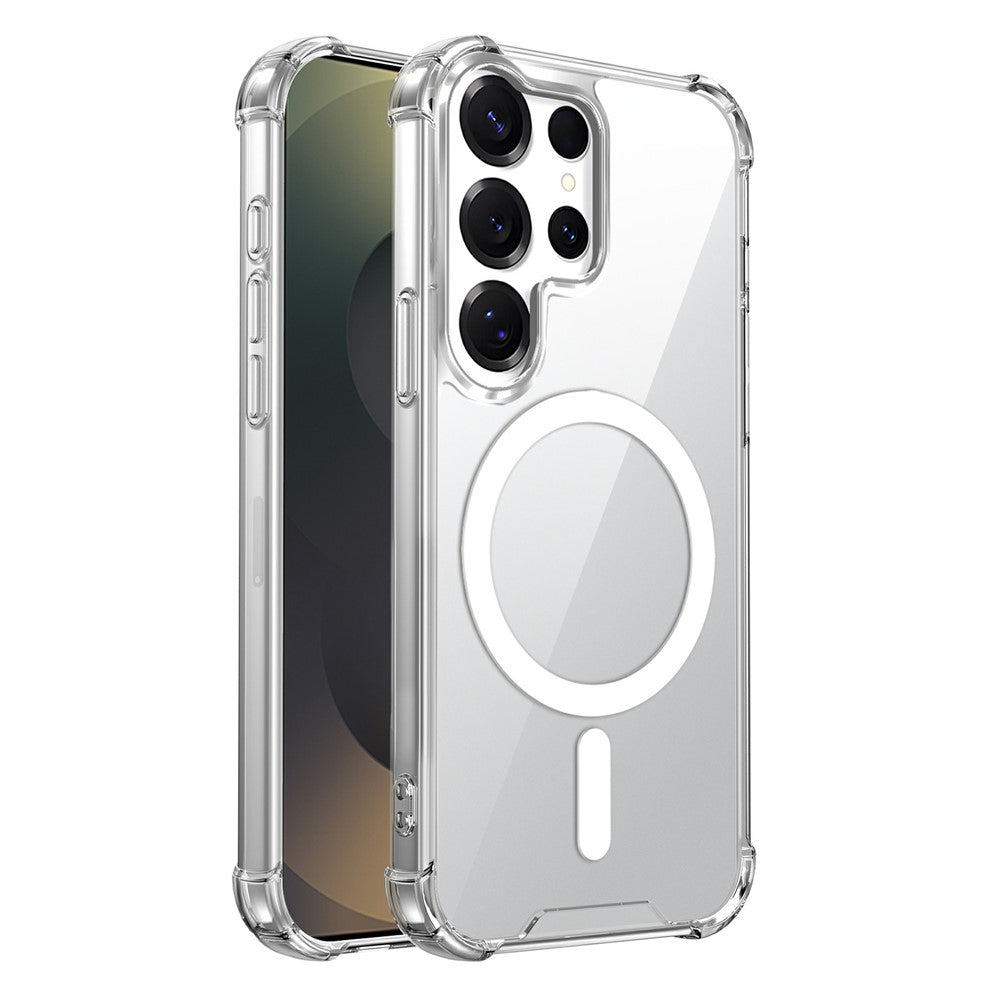 Clear Magnetic Case for Samsung Galaxy S26 Ultra Airbag Shockproof 2.0mm TPU + PC Phone Cover