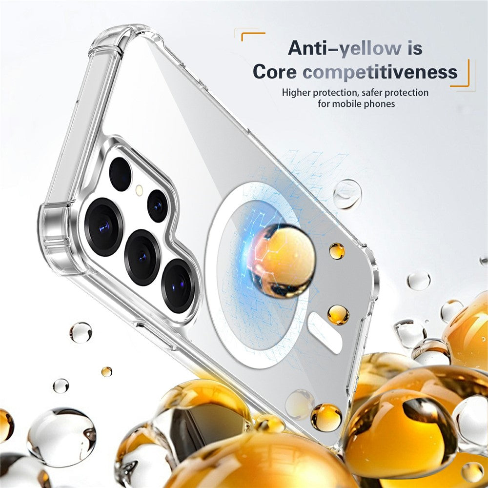 Clear Magnetic Case for Samsung Galaxy S26 Ultra Airbag Shockproof 2.0mm TPU + PC Phone Cover