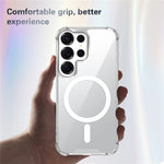 Clear Magnetic Case for Samsung Galaxy S26 Ultra Airbag Shockproof 2.0mm TPU + PC Phone Cover