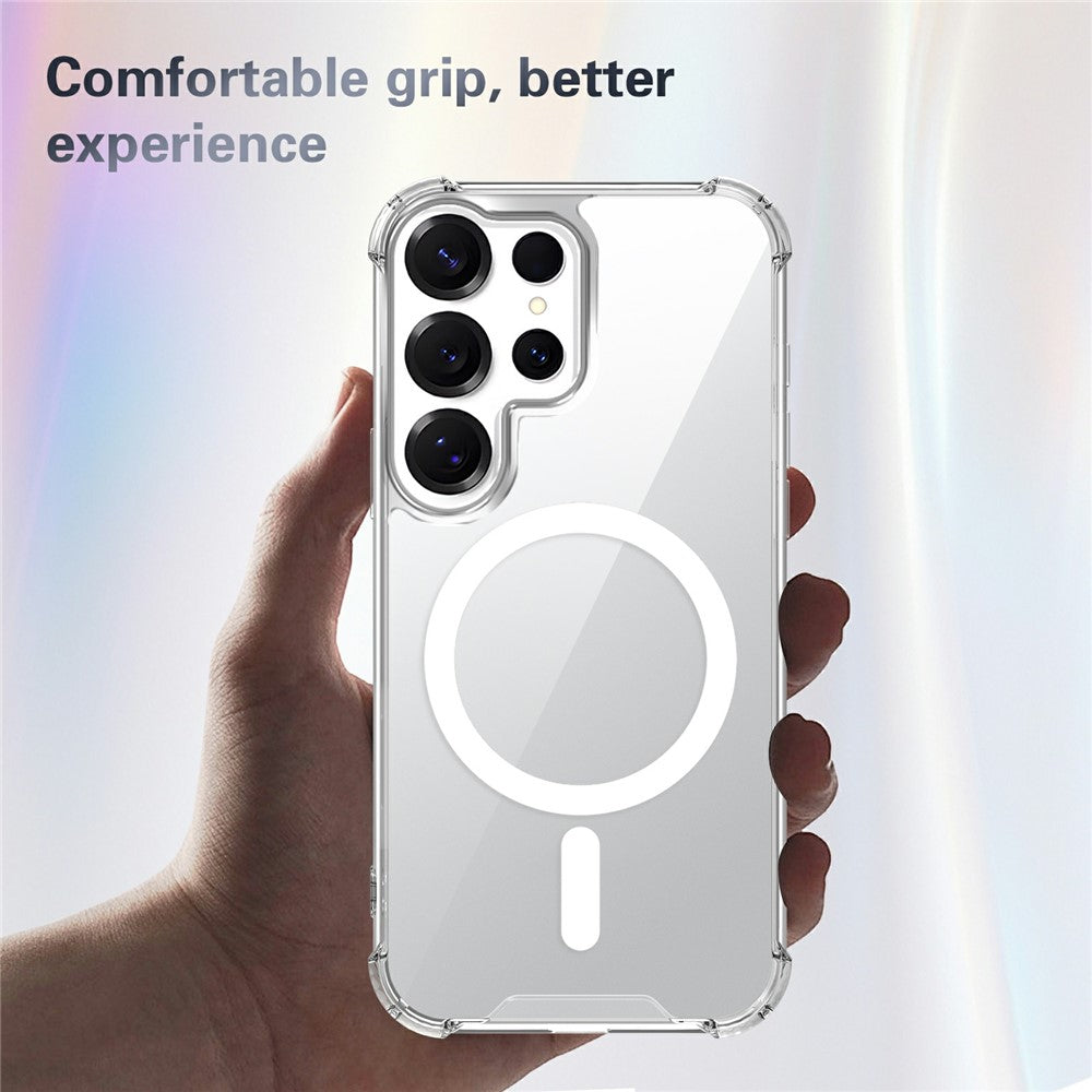 Clear Magnetic Case for Samsung Galaxy S26 Ultra Airbag Shockproof 2.0mm TPU + PC Phone Cover