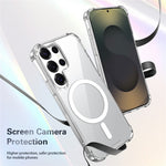 Clear Magnetic Case for Samsung Galaxy S26 Ultra Airbag Shockproof 2.0mm TPU + PC Phone Cover