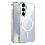 Clear Magnetic Case for Samsung Galaxy S25 / S24 Airbag Shockproof 2.0mm TPU + PC Phone Cover