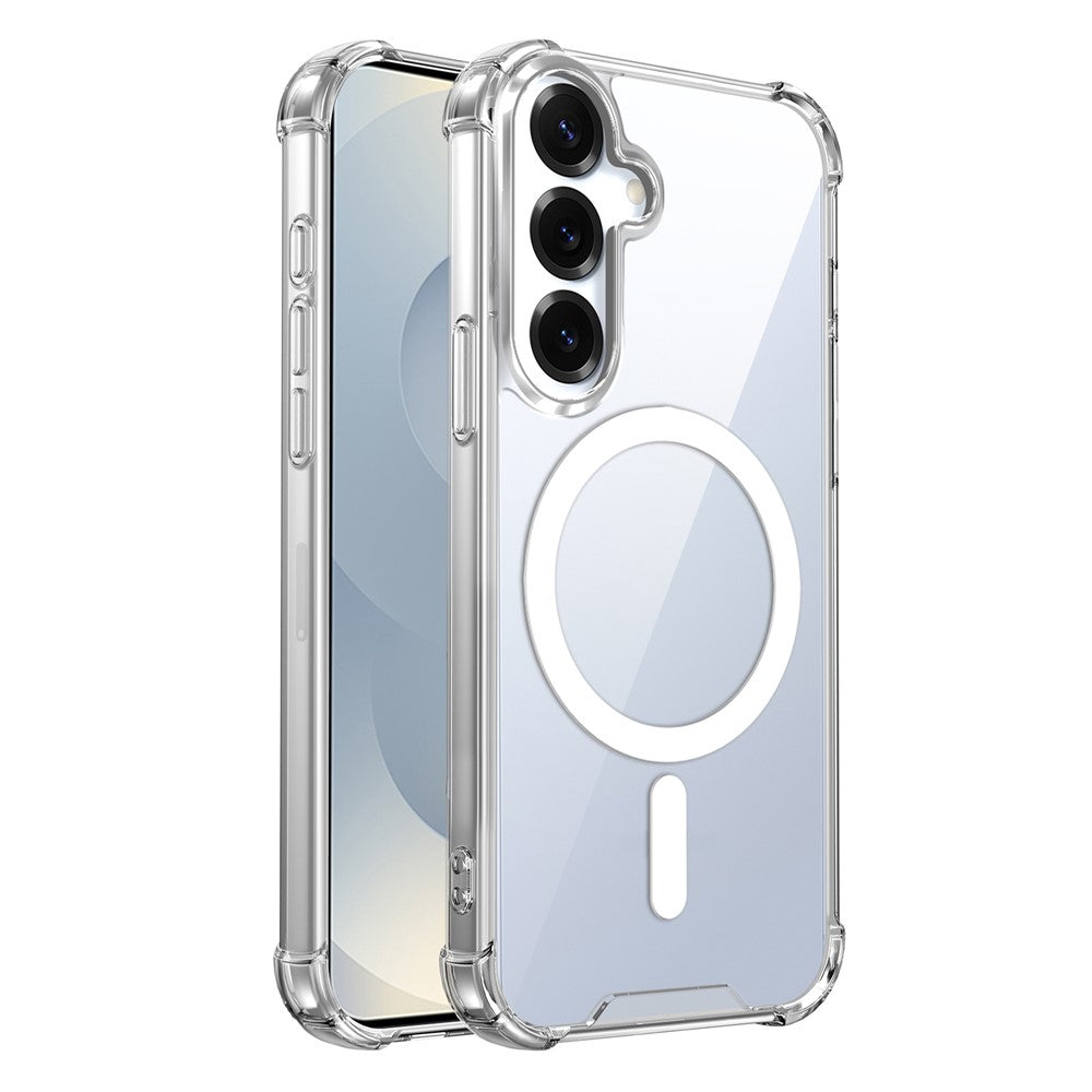 Clear Magnetic Case for Samsung Galaxy S25 / S24 Airbag Shockproof 2.0mm TPU + PC Phone Cover