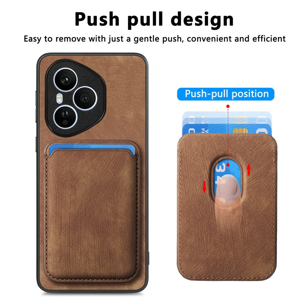 Honor 400 Pro 5G (Global) Magnetisk Cover Retro Læder + TPU Telefoncover med Aftagelig Kortlomme
