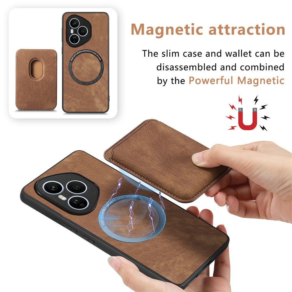 Honor 400 Pro 5G (Global) Magnetisk Cover Retro Læder + TPU Telefoncover med Aftagelig Kortlomme