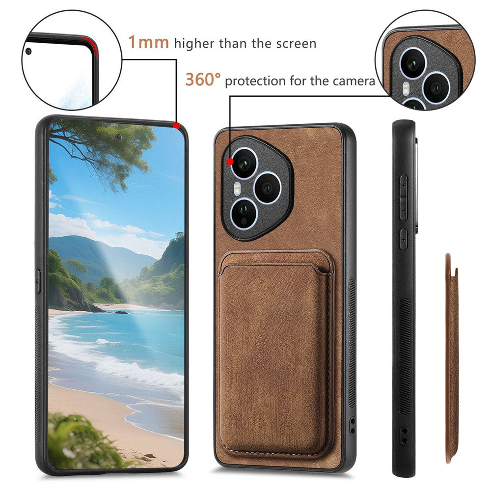Honor 400 Pro 5G (Global) Magnetisk Cover Retro Læder + TPU Telefoncover med Aftagelig Kortlomme
