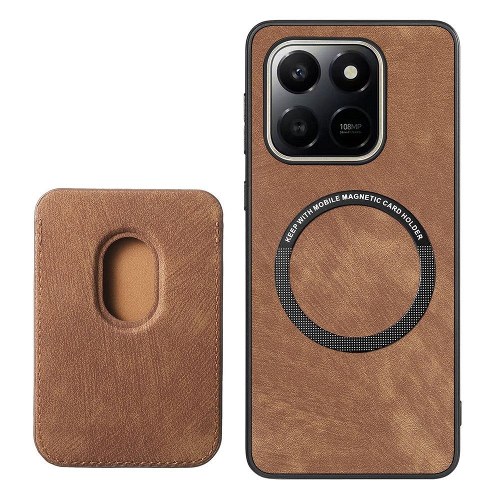 Magnetiskt fodral till Honor X7d 4G / 400 Smart 4G / 400 Smart 5G Retro läder + TPU mobilskal med avtagbar kortplats