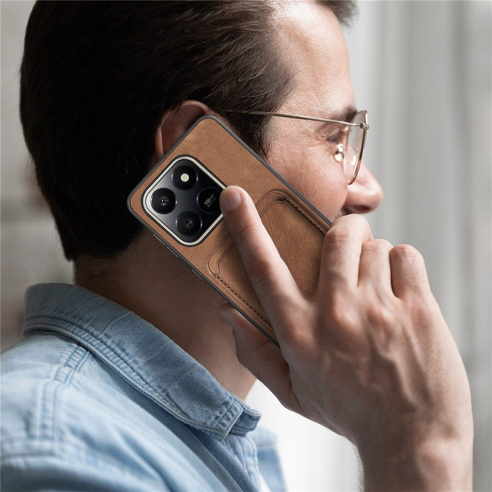 Magnetiskt fodral till Honor X7d 4G / 400 Smart 4G / 400 Smart 5G Retro läder + TPU mobilskal med avtagbar kortplats