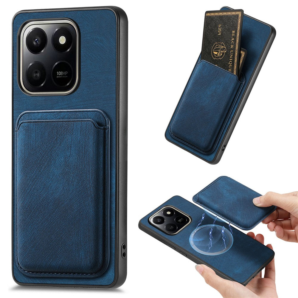 Magnetiskt fodral till Honor X7d 4G / 400 Smart 4G / 400 Smart 5G Retro läder + TPU mobilskal med avtagbar kortplats