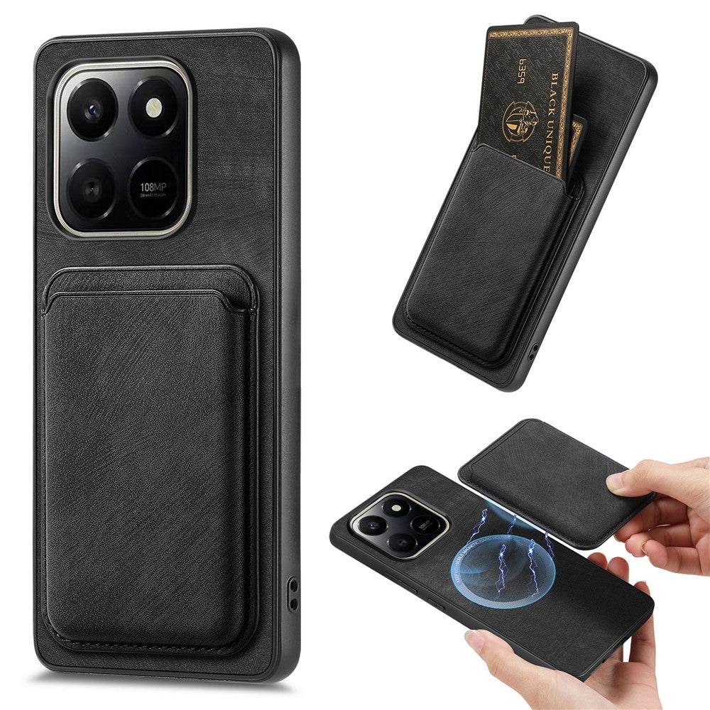 Magnetiskt fodral till Honor X7d 4G / 400 Smart 4G / 400 Smart 5G Retro läder + TPU mobilskal med avtagbar kortplats