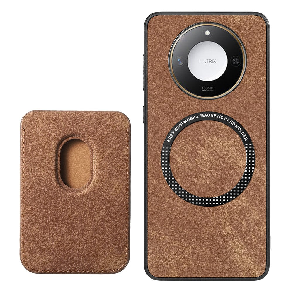For Honor X60 5G Magnetic Case Retro Leather + TPU Phone Cover with Detachable Card Slot