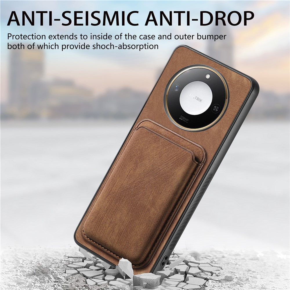 For Honor X60 5G Magnetic Case Retro Leather + TPU Phone Cover with Detachable Card Slot