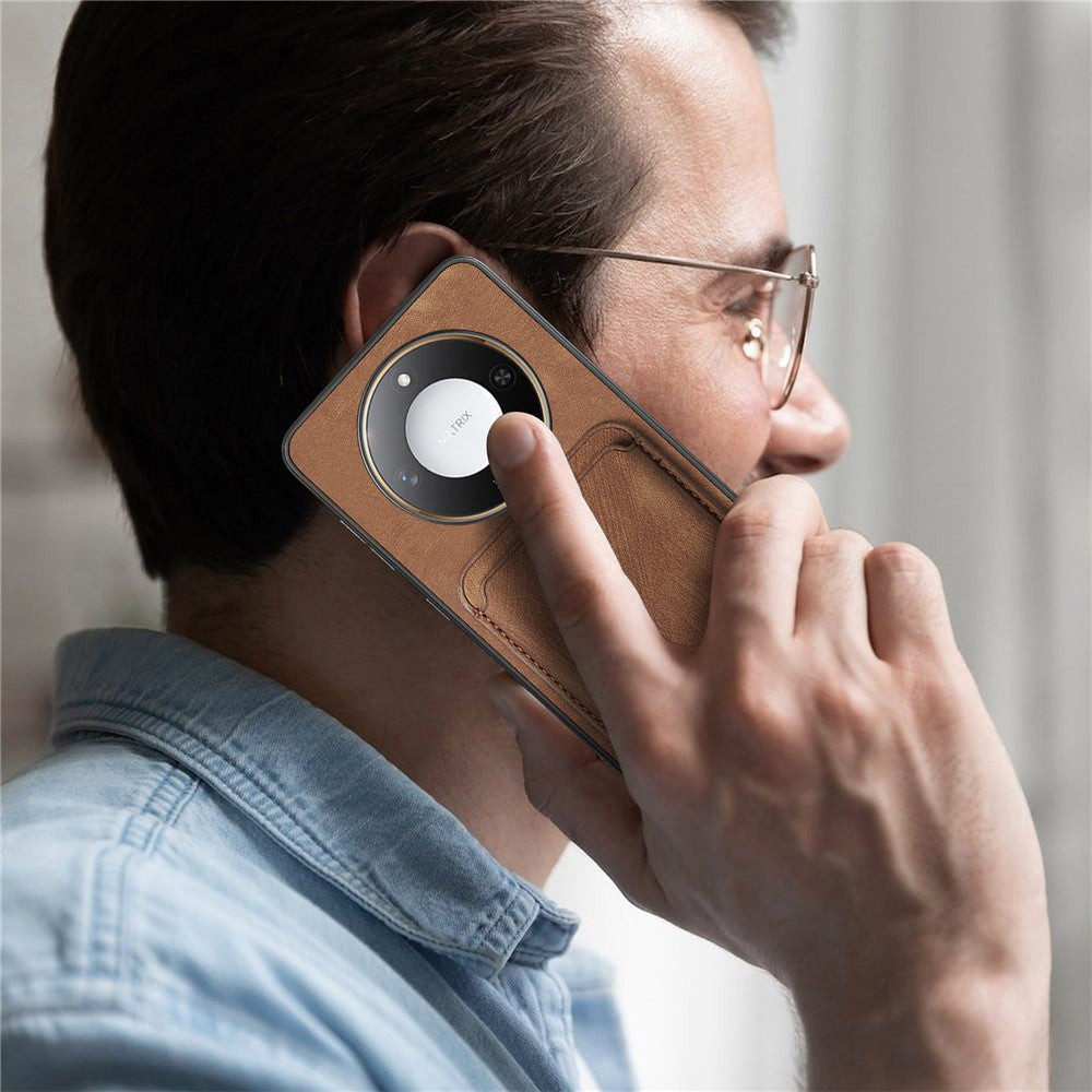 For Honor X60 5G Magnetic Case Retro Leather + TPU Phone Cover with Detachable Card Slot