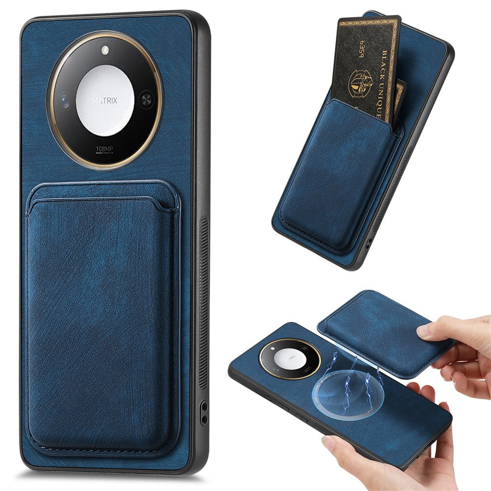For Honor X60 5G Magnetic Case Retro Leather + TPU Phone Cover with Detachable Card Slot