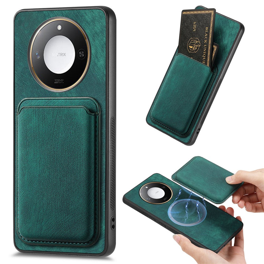 For Honor X60 5G Magnetic Case Retro Leather + TPU Phone Cover with Detachable Card Slot