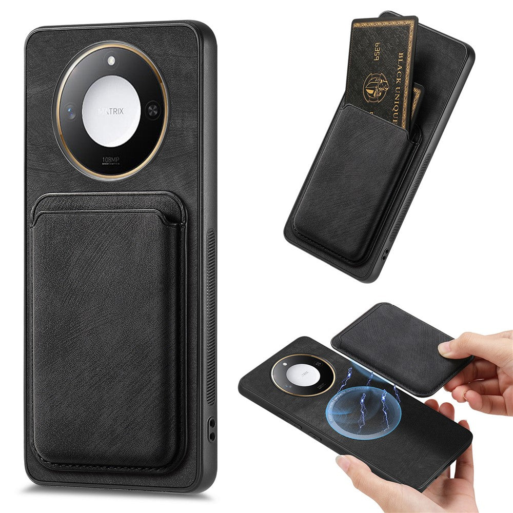 For Honor X60 5G Magnetic Case Retro Leather + TPU Phone Cover with Detachable Card Slot