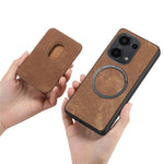 For Xiaomi Redmi Note 13 Pro 4G  /  Poco M6 Pro 4G Magnetic Case Retro Leather + TPU Phone Cover with Detachable Card Slot