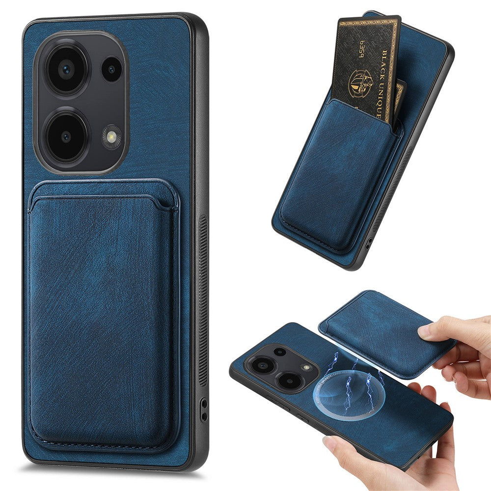 For Xiaomi Redmi Note 13 Pro 4G  /  Poco M6 Pro 4G Magnetic Case Retro Leather + TPU Phone Cover with Detachable Card Slot