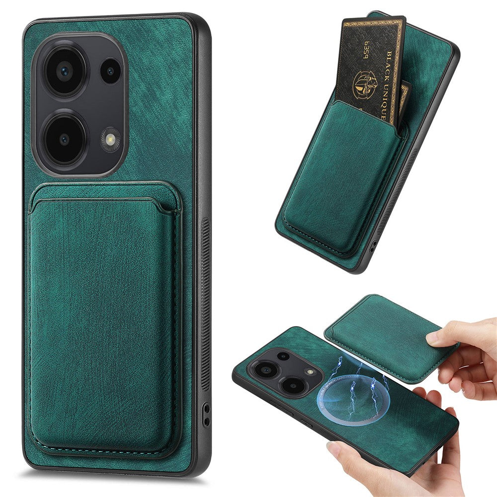For Xiaomi Redmi Note 13 Pro 4G  /  Poco M6 Pro 4G Magnetic Case Retro Leather + TPU Phone Cover with Detachable Card Slot