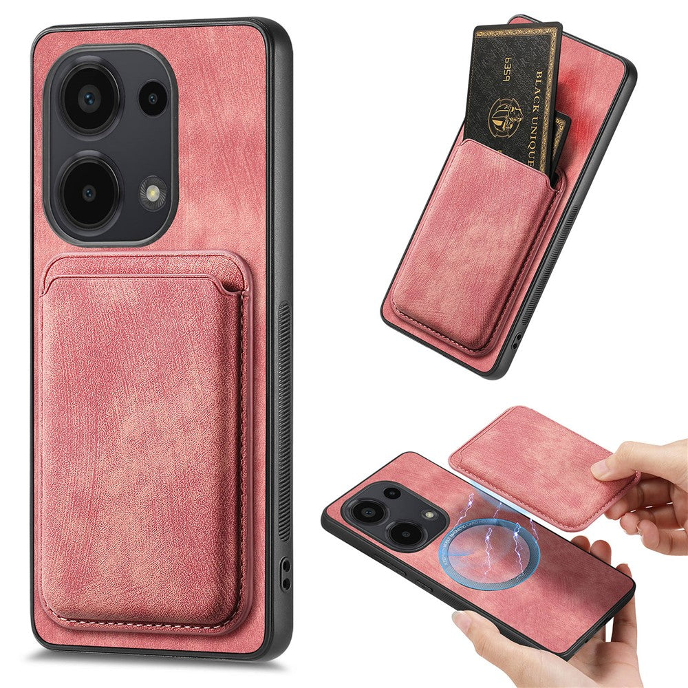 For Xiaomi Redmi Note 13 Pro 4G  /  Poco M6 Pro 4G Magnetic Case Retro Leather + TPU Phone Cover with Detachable Card Slot