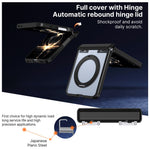 For Samsung Galaxy Z Flip8 Case Magnetic Kickstand Auto Rebound Hinge Shockproof PC + TPU Phone Cover