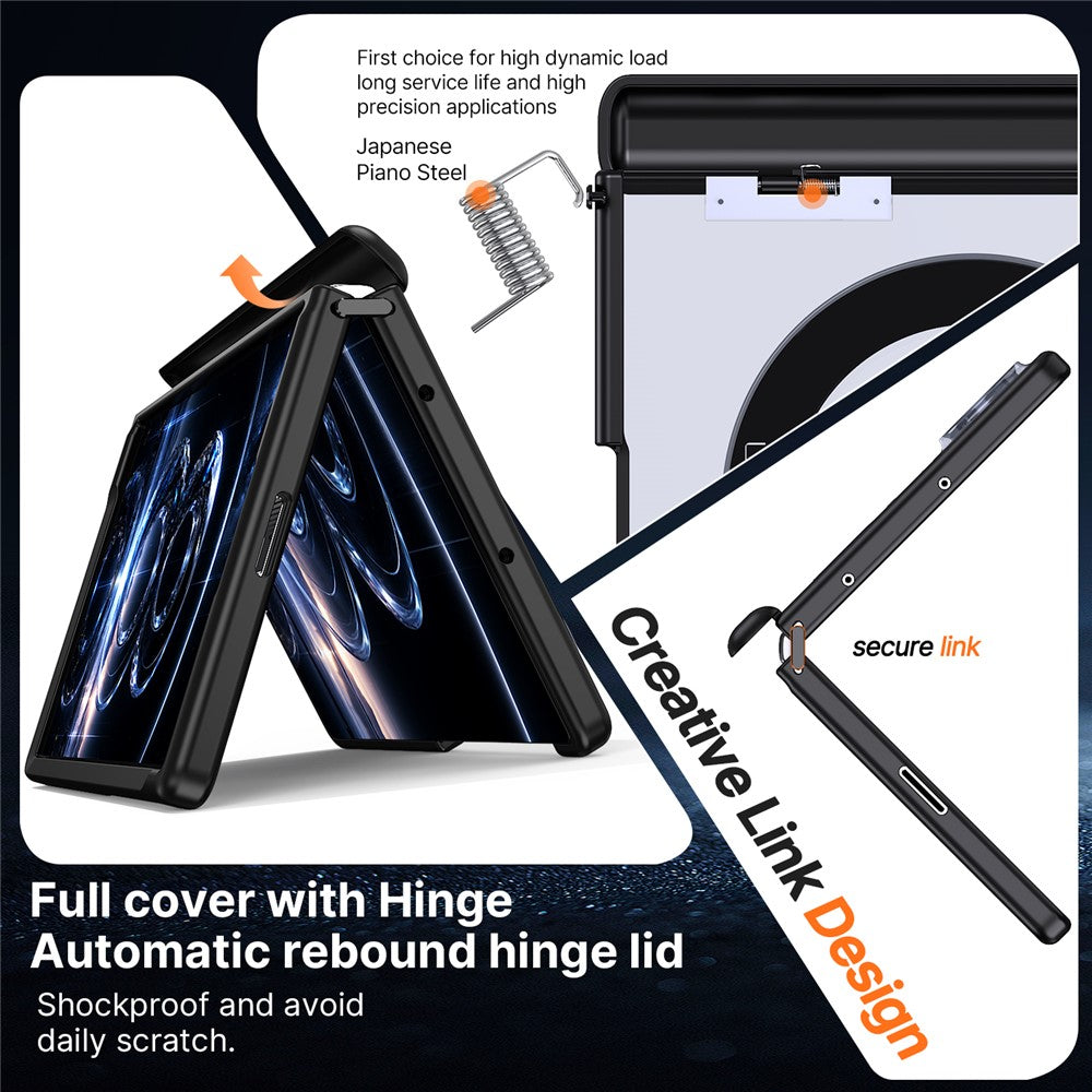 Til Samsung Galaxy Z Fold8 cover magnetisk støtteben auto-tilbagespring hængsel stødsikkert PC + TPU telefoncover