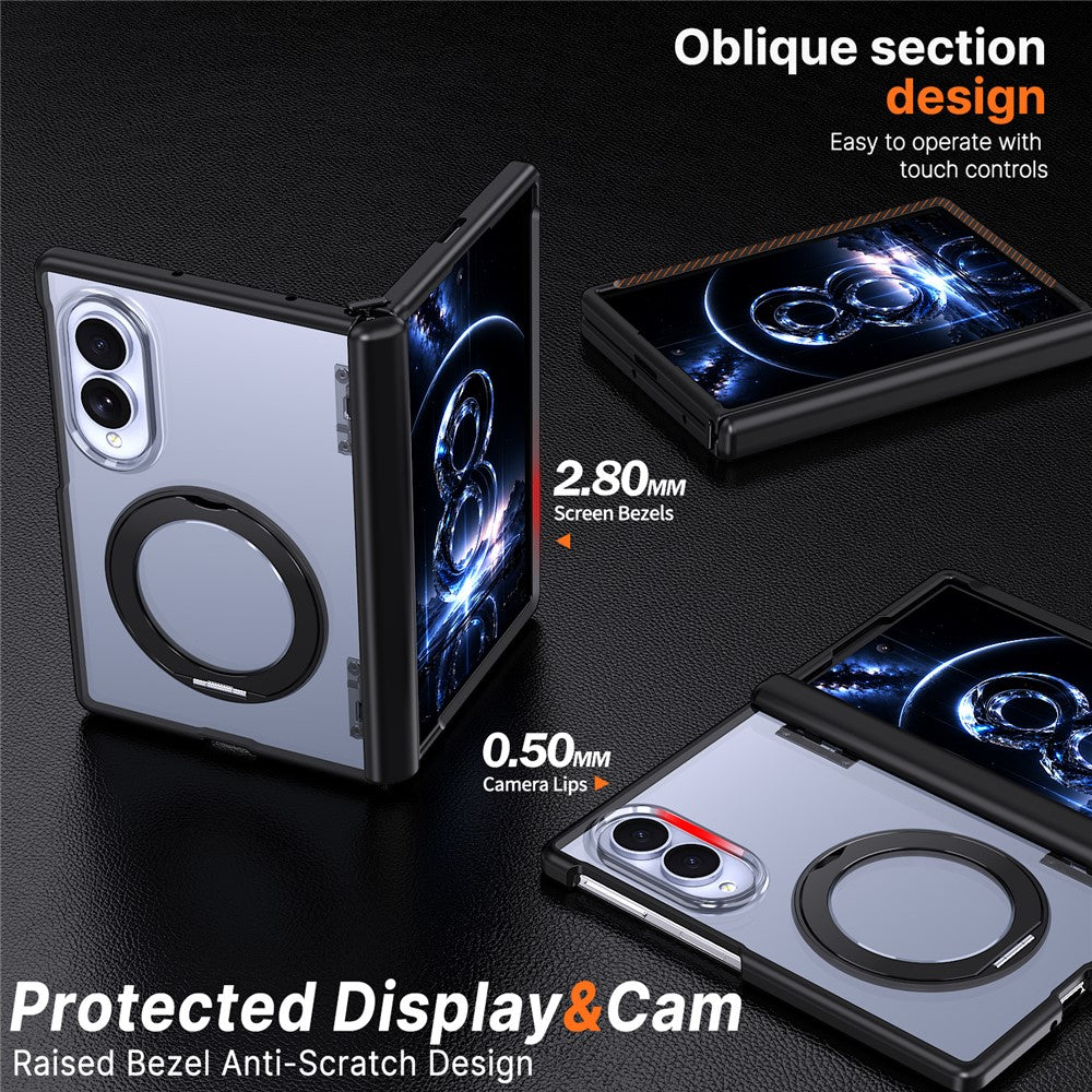 Til Samsung Galaxy Z Fold8 cover magnetisk støtteben auto-tilbagespring hængsel stødsikkert PC + TPU telefoncover