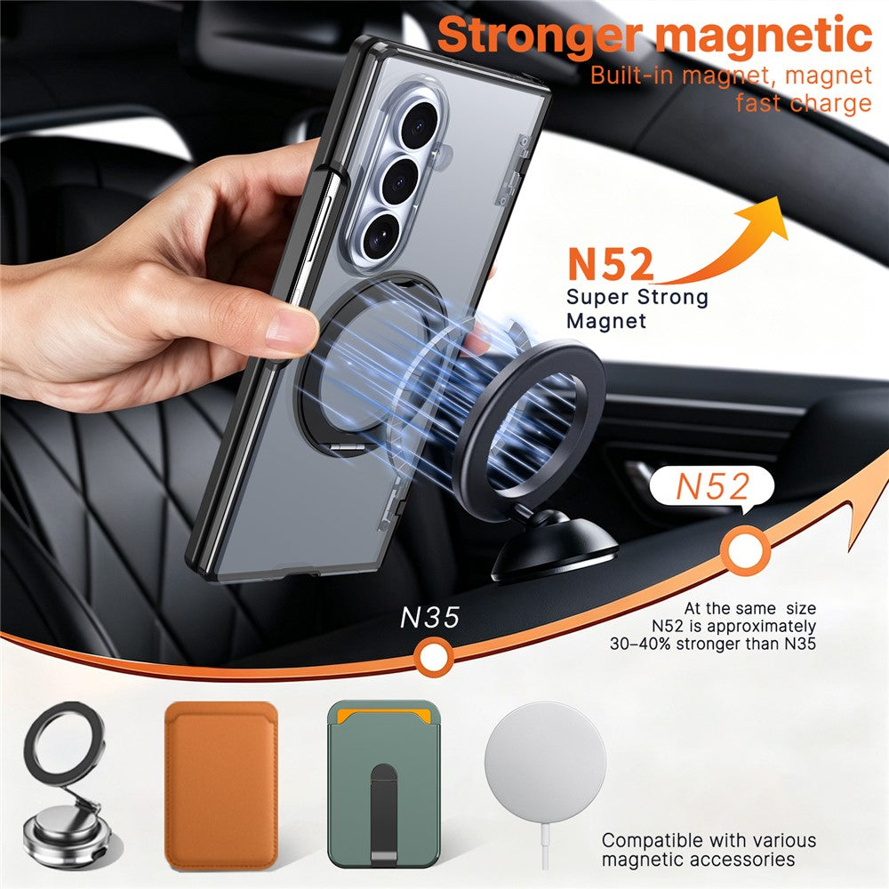 For Samsung Galaxy Z Fold8 Ultra Case Magnetic Kickstand Auto Rebound Hinge Shockproof PC + TPU Phone Cover