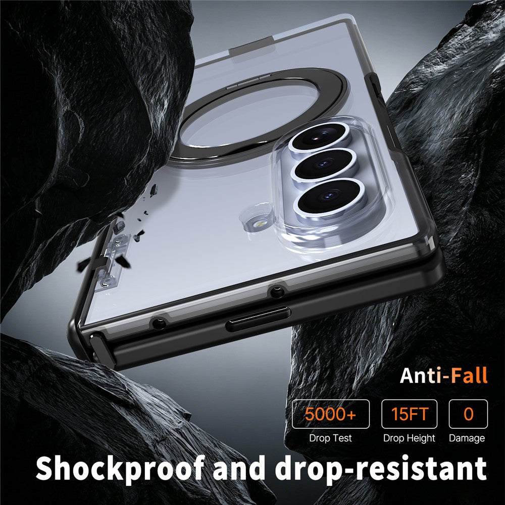 For Samsung Galaxy Z Fold8 Ultra Case Magnetic Kickstand Auto Rebound Hinge Shockproof PC + TPU Phone Cover