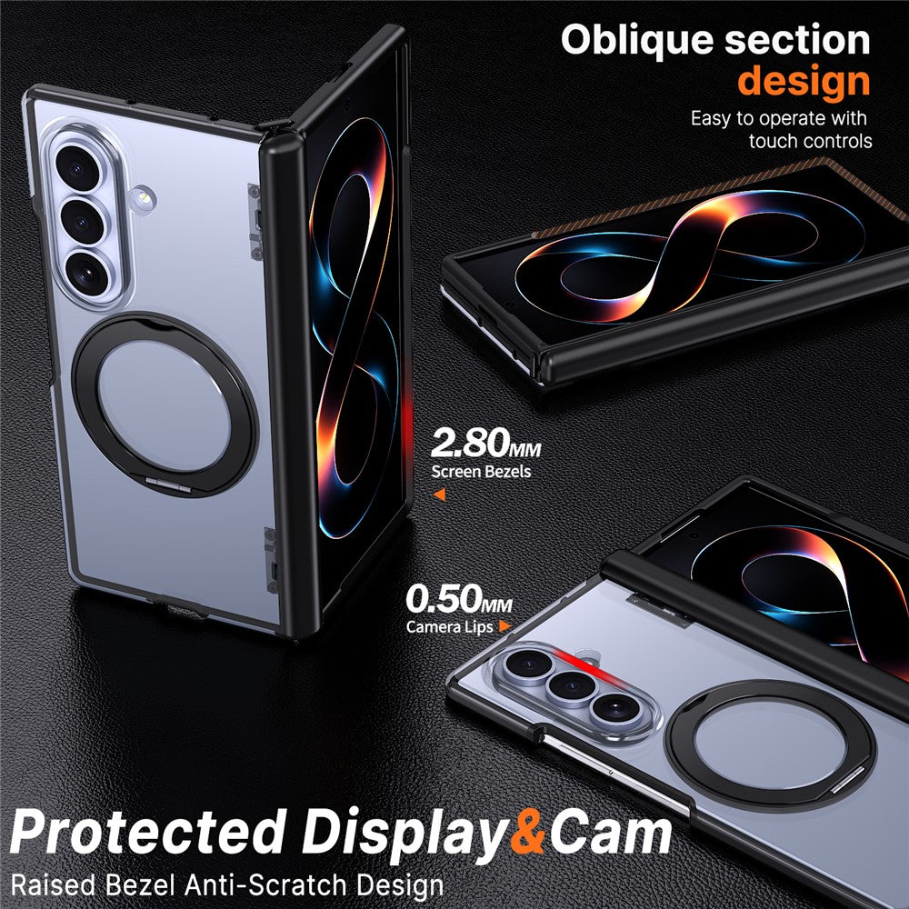 For Samsung Galaxy Z Fold8 Ultra Case Magnetic Kickstand Auto Rebound Hinge Shockproof PC + TPU Phone Cover