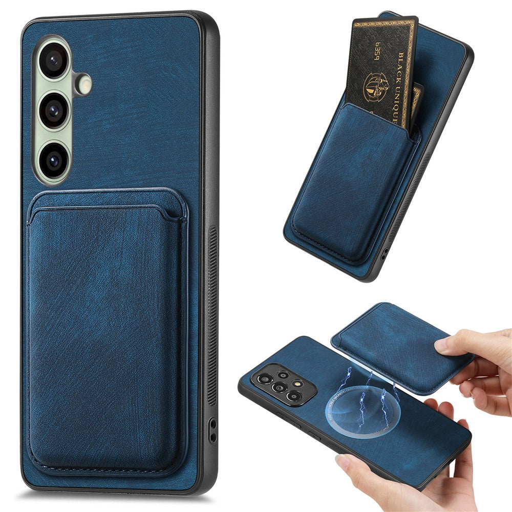 Samsung Galaxy A18 5G / A18 4G / A17 5G / A17 4G Magnetiskt fodral Retro Läder + TPU mobilskal med Avtagbar Kortplats