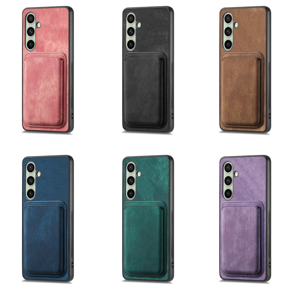 Samsung Galaxy A18 5G / A18 4G / A17 5G / A17 4G Magnetiskt fodral Retro Läder + TPU mobilskal med Avtagbar Kortplats