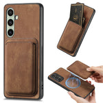 Samsung Galaxy A18 5G / A18 4G / A17 5G / A17 4G Magnetiskt fodral Retro Läder + TPU mobilskal med Avtagbar Kortplats