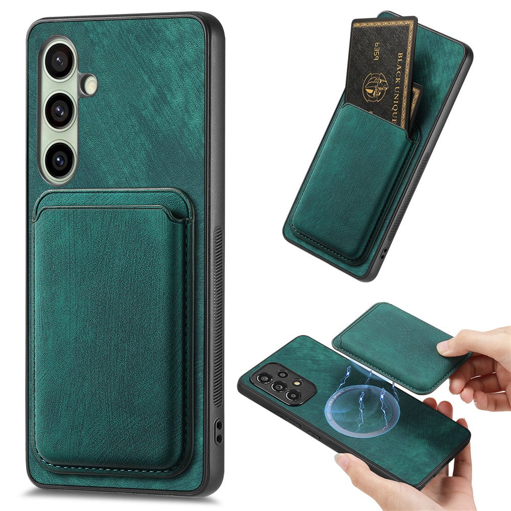 Samsung Galaxy A18 5G / A18 4G / A17 5G / A17 4G Magnetiskt fodral Retro Läder + TPU mobilskal med Avtagbar Kortplats