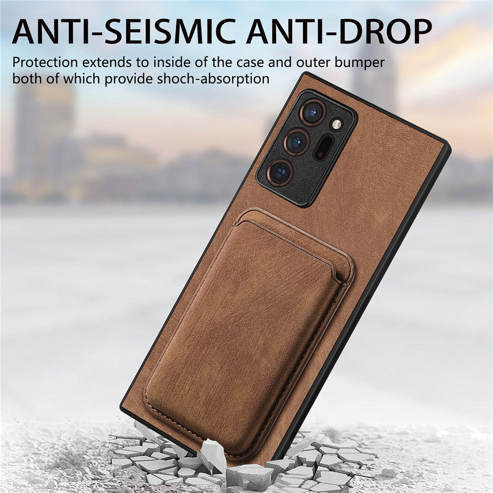Til Samsung Galaxy Note20 Ultra / Note20 Ultra 5G Magnetisk Etui Retro Læder + TPU Telefoncover med Aftagelig Kortplads