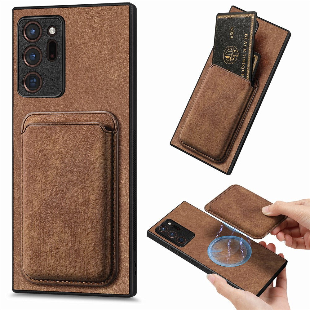 Til Samsung Galaxy Note20 Ultra / Note20 Ultra 5G Magnetisk Etui Retro Læder + TPU Telefoncover med Aftagelig Kortplads