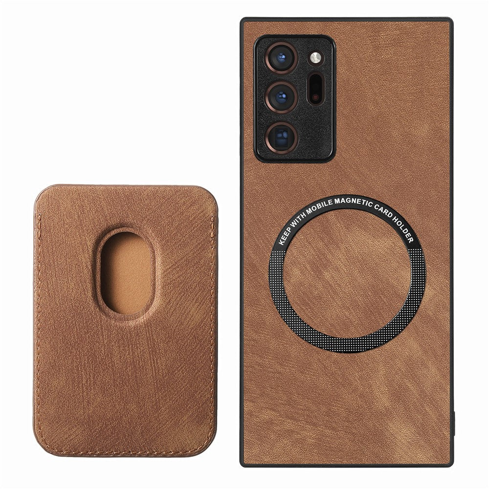 Til Samsung Galaxy Note20 Ultra / Note20 Ultra 5G Magnetisk Etui Retro Læder + TPU Telefoncover med Aftagelig Kortplads