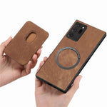 Til Samsung Galaxy Note20 Ultra / Note20 Ultra 5G Magnetisk Etui Retro Læder + TPU Telefoncover med Aftagelig Kortplads